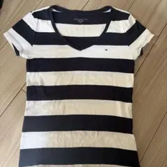 TOMMY HILFIGER VネックTシャツ S/P ネイビー/ホワイト
