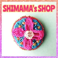 flowerビーズ刺繍ブローチ【PINK】ハンドメイドアクセサリー☆ピンク大ぶり