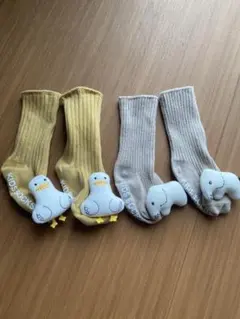 SHEIN キッズソックス イエロー グレー 2足セット