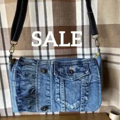 デニムリメイクサコッシュショルダーバッグ