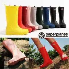 新品未使用　PaperPlanes ロングネック レインブーツ　長靴　雨靴