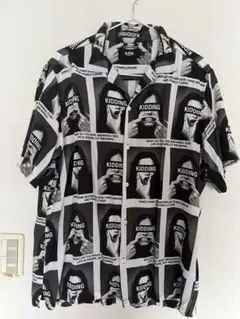 【柄シャツ】AZUL by MOUSSY 半袖シャツ L ブラック/ホワイト