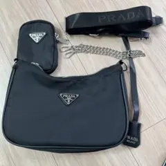 PRADA ノベルティ ブラック ショルダーバッグ ポーチ チェーン