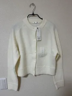 【新品未使用】GU パフィータッチクルーネック　ショートカーディガン　白　M