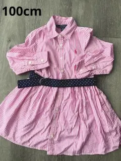 ワンピース　女の子ワンピース　ポロ　ラルフローレン　100cm シャツワンピ
