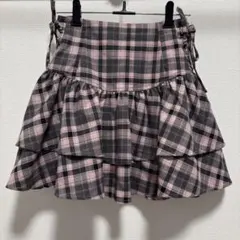 evelyn 編み上げダブルスカート ピンク チェック柄 量産型 ホビ垢のサムネイル