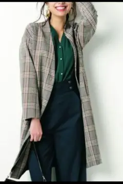 GREEN LABEL RELAXING ロングコート チェック柄