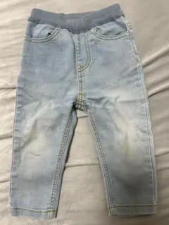 petit main オーガニックコットン デニム風パンツ 80