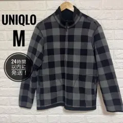 UNIQLO ユニクロ チェック柄 リバーシブル フリースジャケット M