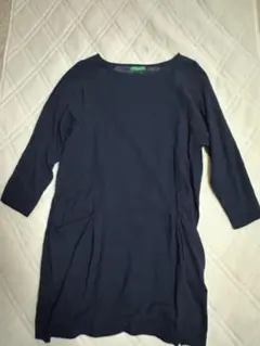 earth music &ecolo ネイビー 五分袖チュニック