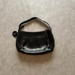 慈雨 レザー パンチング ショルダーバッグ ブラック - メルカリ