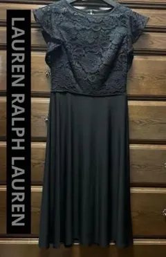 LAUREN RALPH LAUREN ブラックレースドレスワンピース0