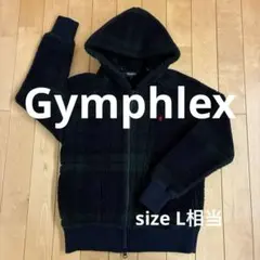 Gymphlex ジムフレックス チェック ボアパーカー Lサイズ　レディース