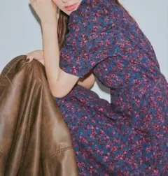 24年モデル　フレイアイディー　ヴィスコースフラワーカシュクールワンピース