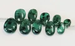 タイムセール♥グリーンモスカイヤナイト　ペアシェイプ　1/4連　10粒