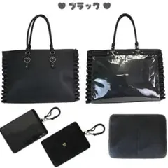 A3ハートバックルフェイクレザーフリルトートバッグ