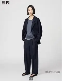 UNIQLO U ネイビー ワイドパンツ