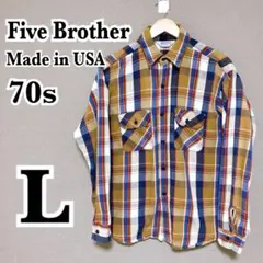 FIVE BROTHER ファイブブラザー (L) ネルシャツ チェック