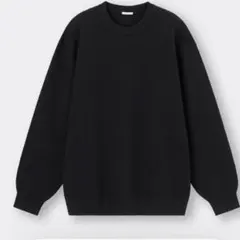 GU ジーユー　スムースニットクルーネックセーター Mサイズ ブラック