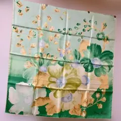 NINA RICCI 大判シルクスカーフ 花柄 グリーン グラデーション