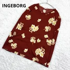 INGEBORG インゲボルグ 長袖カットソー 総柄 花柄 ボルドーのサムネイル