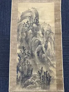 林風眠 風景画 掛軸 四尺中堂 彩墨山水 水辺風景 純手描き 中国美術