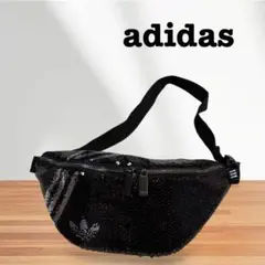 adidas スパンコール ボディバッグ 黒