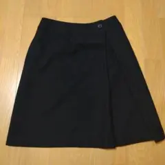 a.v.v 　クラシカルデザイン　台形　ウールスカート　ブラック　40サイズ