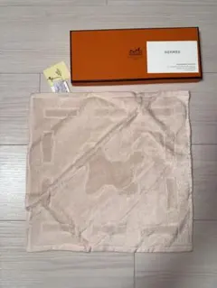 HERMES ベージュピンク　タオルハンカチ　最終お値下げ