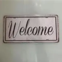 Welcome ブリキ看板 インテリアプレート