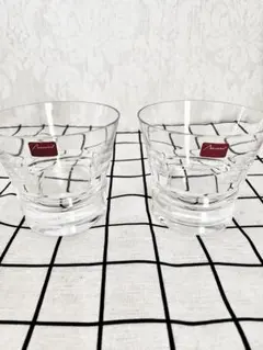 【未使用】Baccarat ベガ ロックグラス クリスタルグラス2個セット