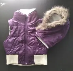 【ギャル】【y2k】　リバーシブルダウンベスト ファー付きダウン