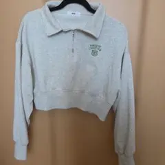 WEGO ハーフジップ スウェット グレー