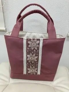 インド刺繍リボン ハンドメイドトートバッグ