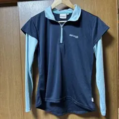 Kaepa ネイビー/ライトブルー Lサイズ 長袖ポロシャツ