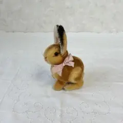 週末限定お値引き!!アンティークsteiff ウサギのぬいぐるみ 乗り物付き