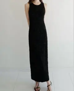 maison celon wavy tile pattern dress