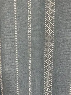 青色ポリエステルカーテン 約100cm幅　丈約110cmセット　タッセル付き