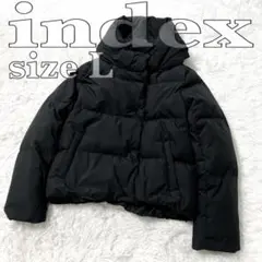 極美品✨　index　フーデッドダウンジャケット　L　ショート丈　黒　洗濯可