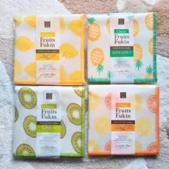 【新品未開封】かや織りふきん フルーツ柄　4枚セット フルーツふきんセット