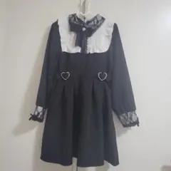 夢展望 DearMyLove フリル襟 ハート装飾 長袖ワンピース