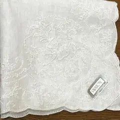スワトウ刺繍ハンカチ　新品　ブルーミング中西　29cmのサムネイル
