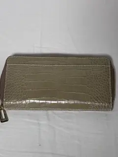 ☆美品☆TUSCANIA ITALYクロコ型 レザー ベージュ×イエロー 高級感のサムネイル