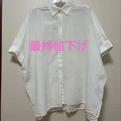 新品BLANCVERT ブランベールリネンノースリーブシャツ ブラウス 美品】BLANCVERT ブランベールリネンノースリーブシャツ ブラウス L