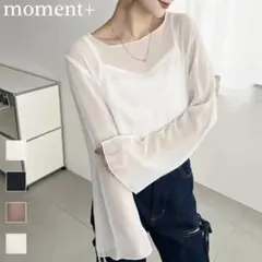 moment+ シアー長袖ブラウス ホワイトのサムネイル