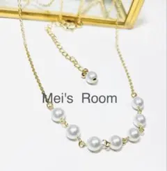 ホワイト パール ネックレス ゴールド