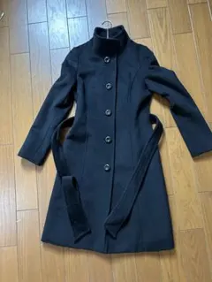IINDIVI 美品アンゴラ黒コートSサイズ