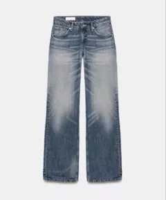 ZARA TRF ローライズワイドレッグデニムパンツ ブルー 36 - メルカリ