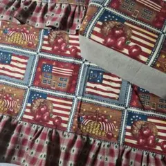 ♡カントリーアメリカンなカフェカーテン&布バスケットセット♡雑貨