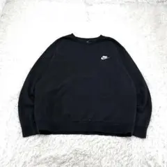 NIKE スウェット トレーナー ワンポイントロゴ刺繍 ナイキ　黒 XL